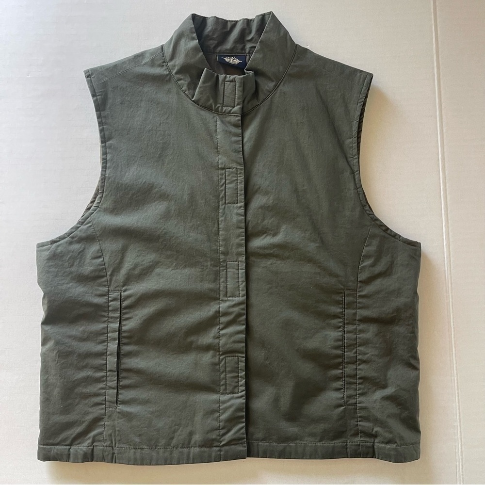Dockers Cotton Vest Womens Size Medium Olive Green Lightweight NOS Poly Filled
